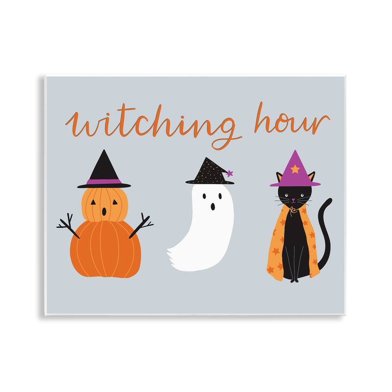 Stupell Cute Halloween Witching Hour Wall Plaque Art Design By Sazerelli Designs - 14 x 11