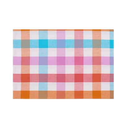 Cabana Plaid Gingham Check Placemat, Set of 6, 13" x 19"