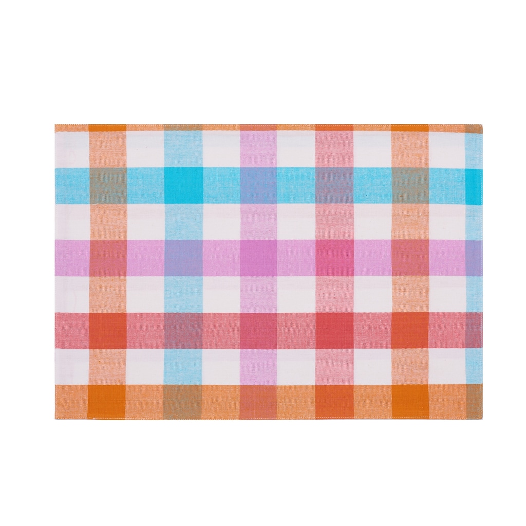 Cabana Plaid Gingham Check Placemat, Set of 6, 13" x 19"
