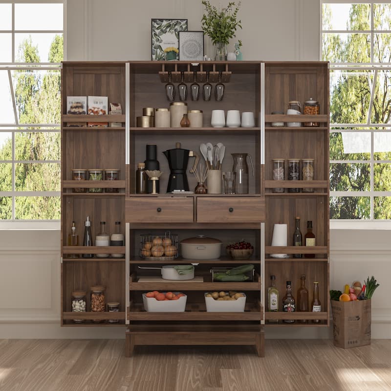 Multifunctional Kitchen Cabinetand Wine Cabinet Wine Glass Rack Pantry
