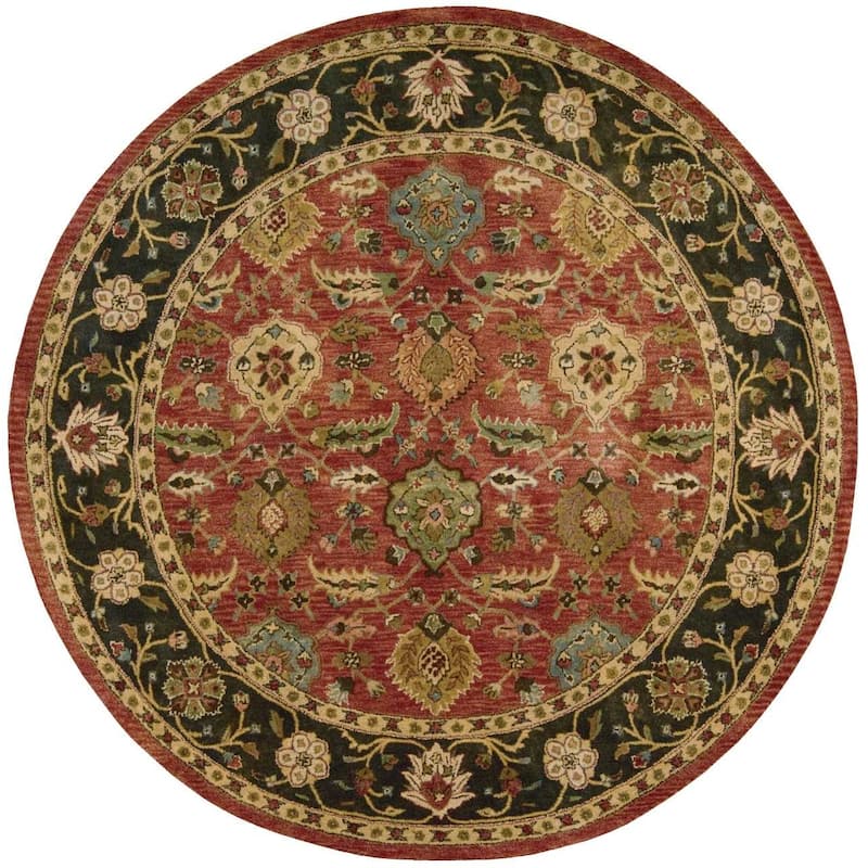 Nourison Jaipur Bordered Area Rug - 8' Round - Brick - Round