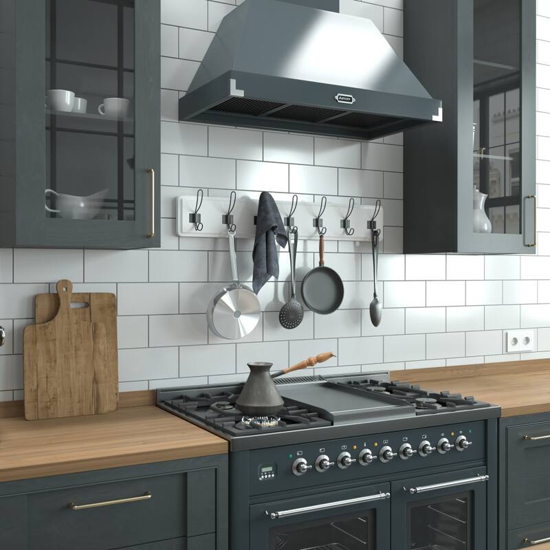 Wall Mounted Storage Rack with 7 Hooks