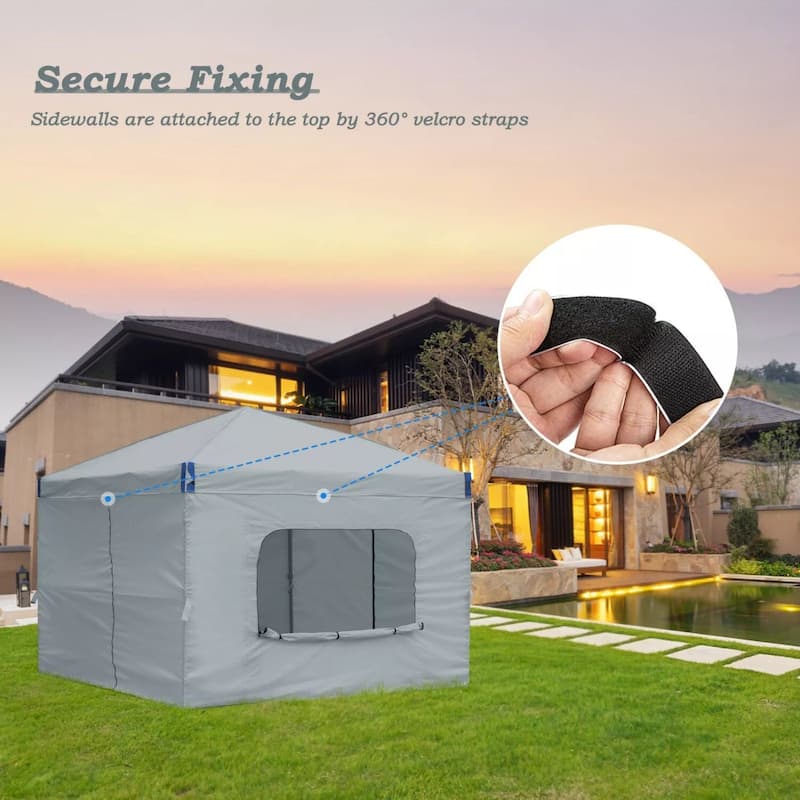 Aoodor 10x10 FT Pop-Up Canopy Tent with Roller Bag and Curtain