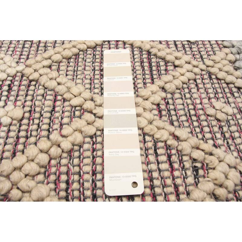 ECARPETGALLERY Braid weave Sienna Khaki Wool Rug - 5'0 x 7'11