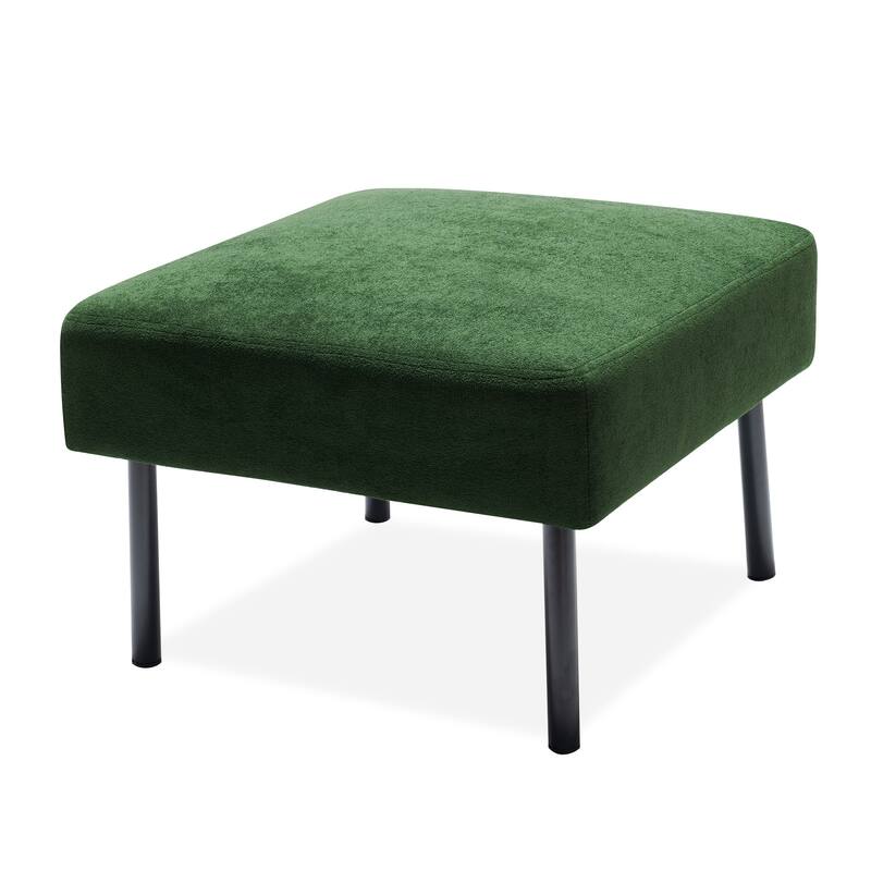 L-Shaped 2 Seater Sofa with Ottoman, Modern Polyester Fabric Loveseat Sofa, Comfy Small Couches for Small Space