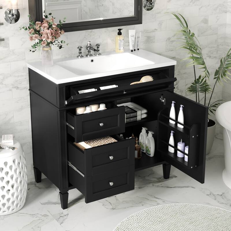 36"Wall Mounted Bathroom Vanity with Resin Sink