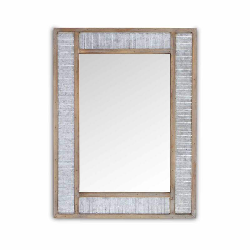 HomeRoots 32" Brown Framed Accent Mirror - 24