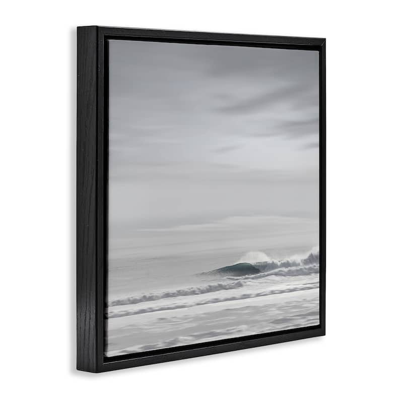 Stupell Misty Grey Beach Ripples Framed Floater Canvas Wall Art Design By Maggie Olsen