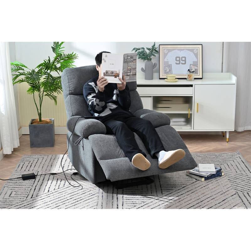Oversized Power Lift Recliner Chair, Electric Recliner with Remote Control & Side Pocket, Home Theater Lazy Boy Sofa Chair