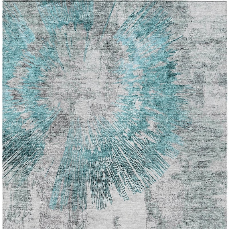 HomeRoots Abstract Transitional Rectangle Outdoor Rug