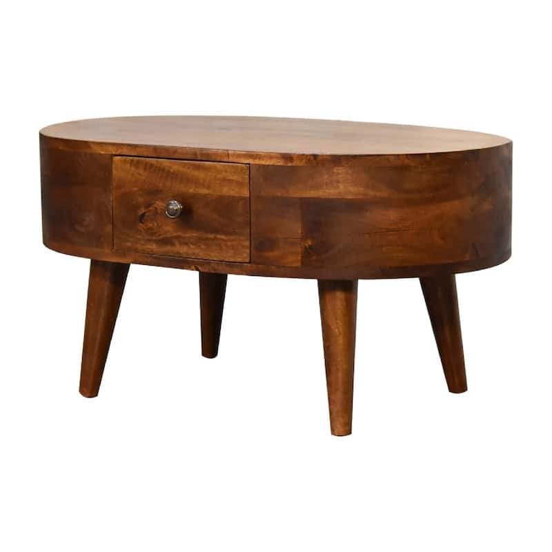 Artisan Furniture Chestnut Solid Wood Mini Rounded Coffee Table