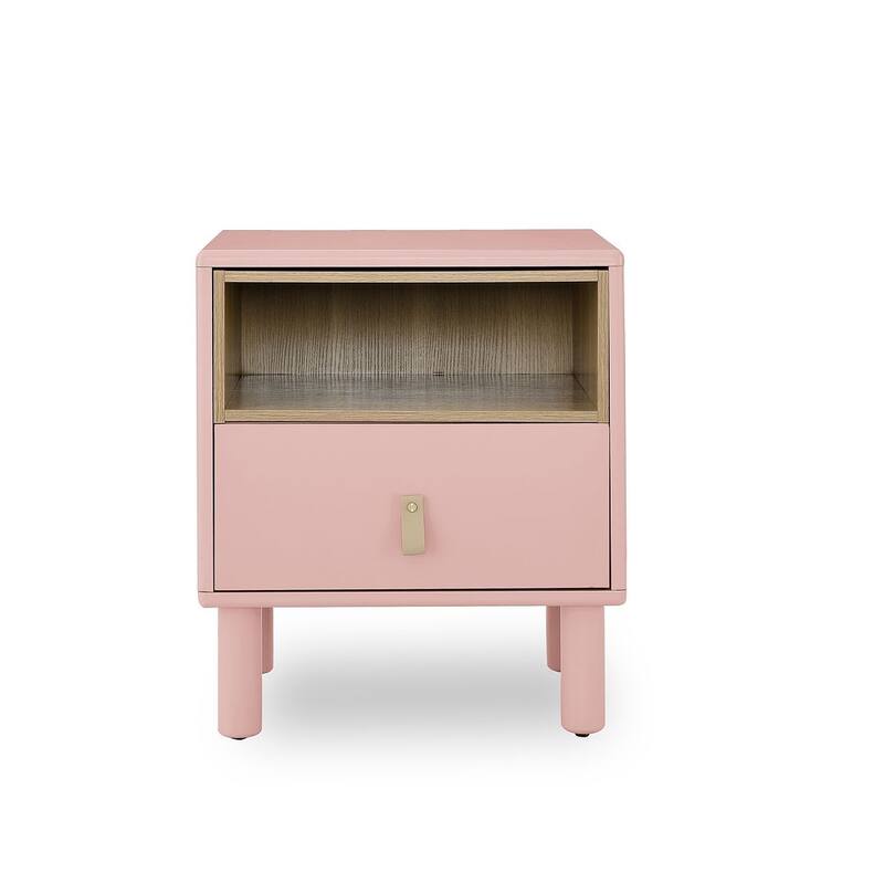 Modern Compact Wooden Single Drawer Nightstand