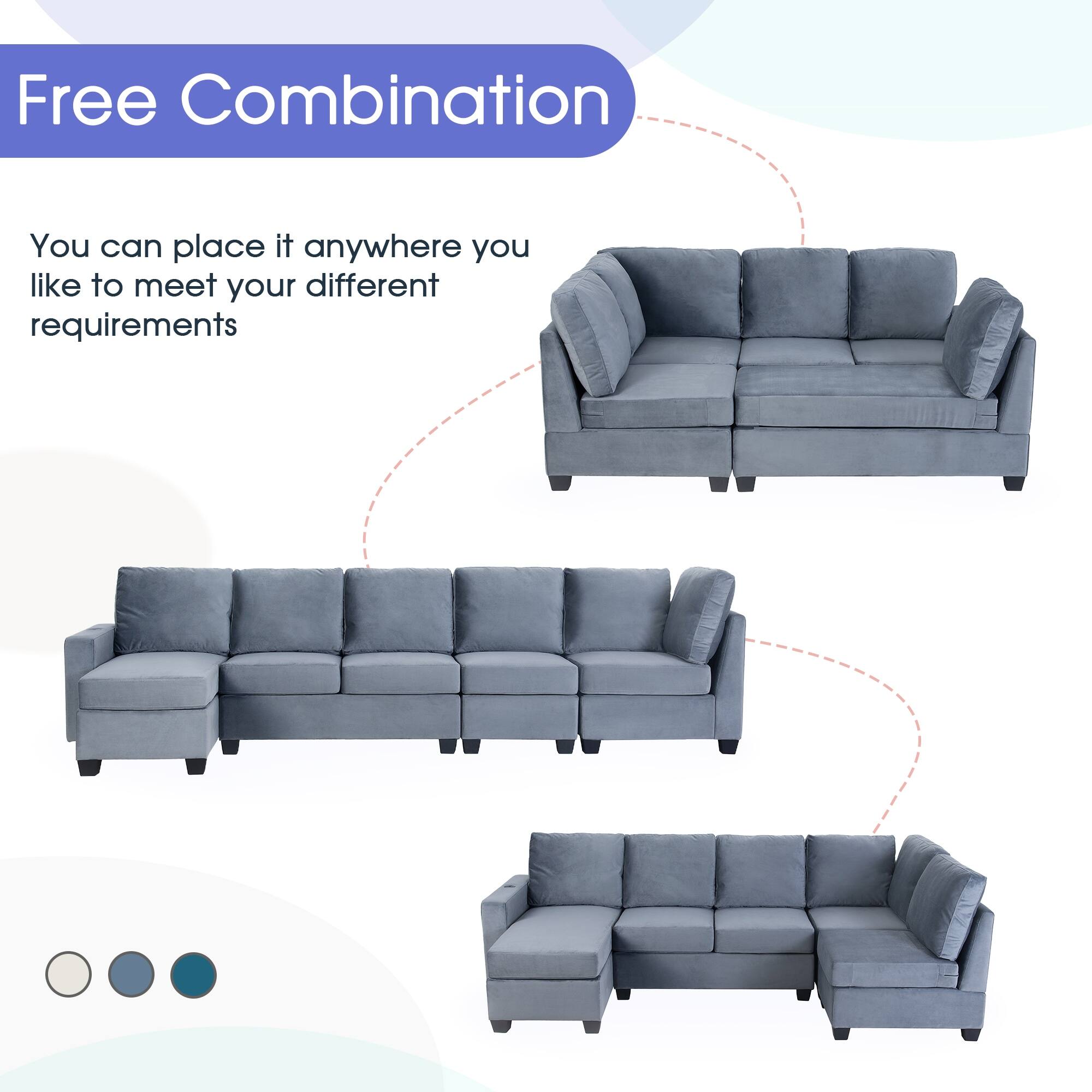 European Design Chesterfield Velvet Sofa LShaped Sectional Couch, 6Seater Corner Sofas On