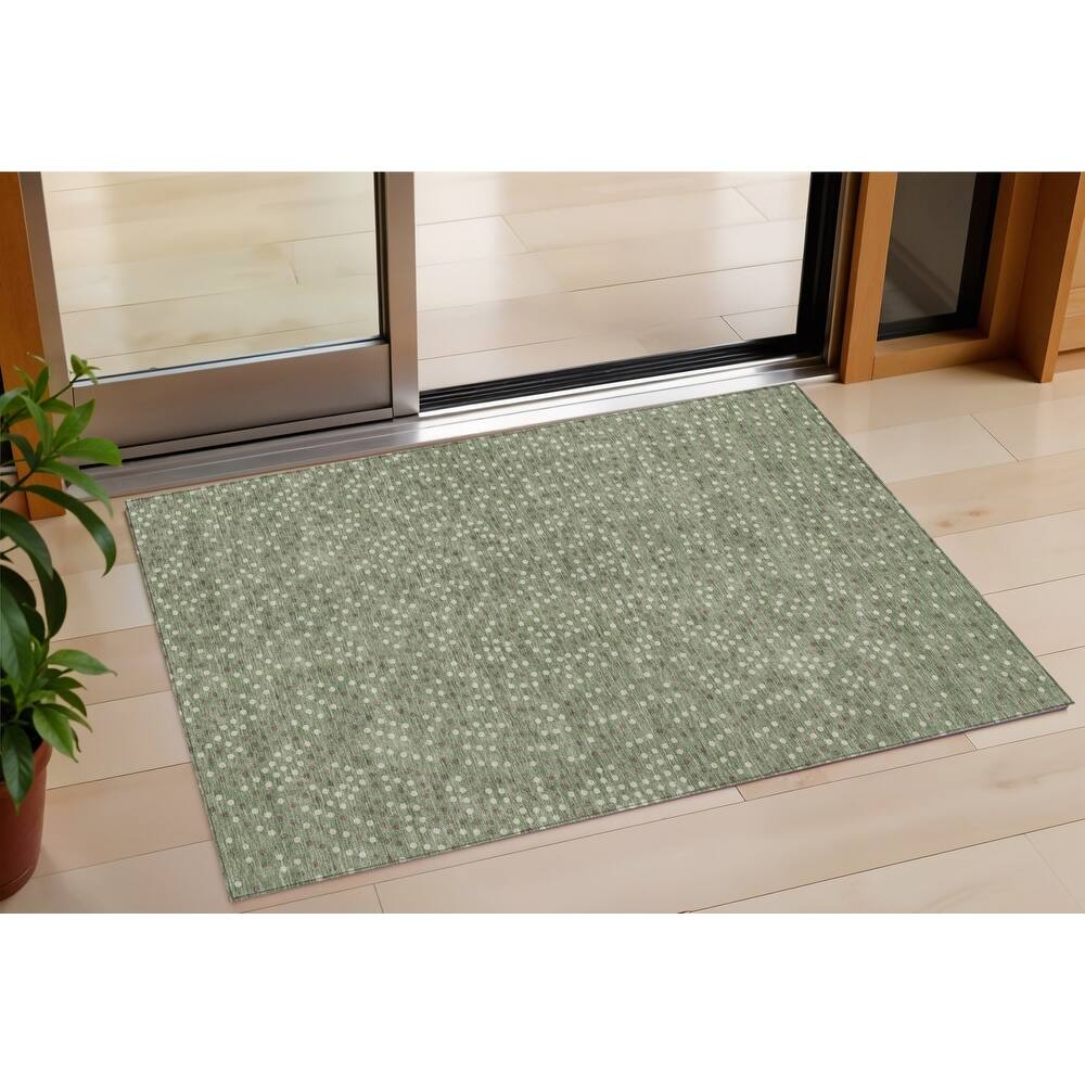 HomeRoots Polka Dot Transitional Rectangle Outdoor Rug