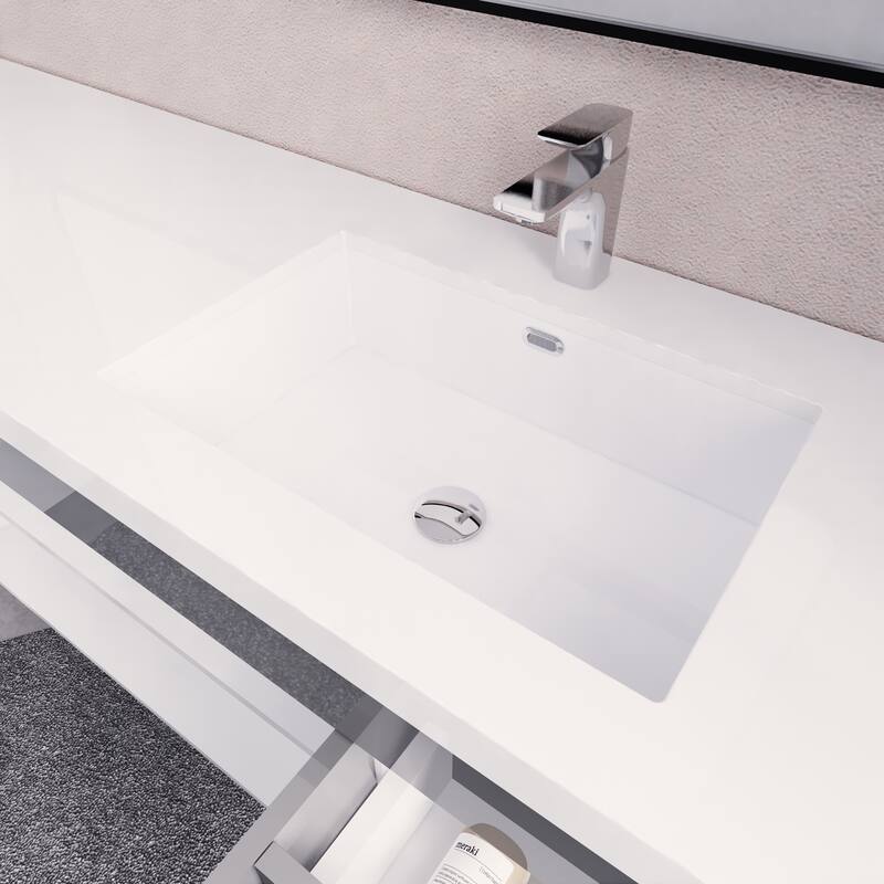 Eliza 60'' Wall Mounted Vanity with Single Sink on the Right