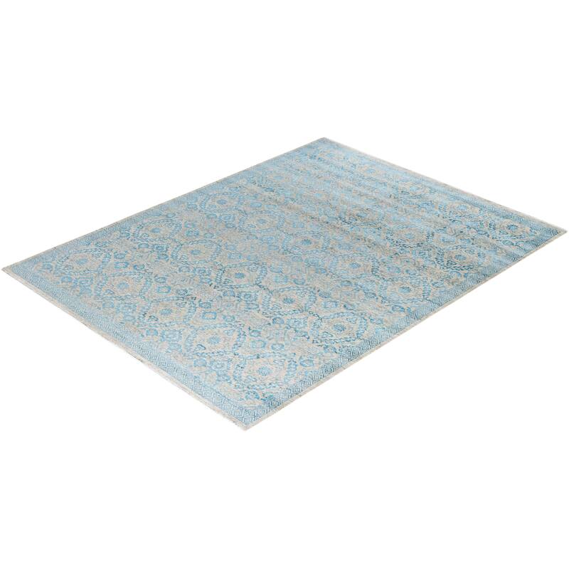 Ikat One-of-a-Kind Hand-Knotted Area Rug, Beige - 7' 10" x 9' 10"