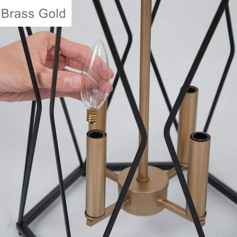 Modern Transitional Metal Kitchen Island Lantern Pendant Farmhouse Cylinder Foyer Chandelier - D 12.5"x H 18"