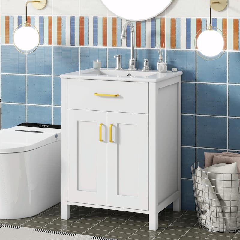 24" Bathroom Vanity Combo with Ceramic Sink