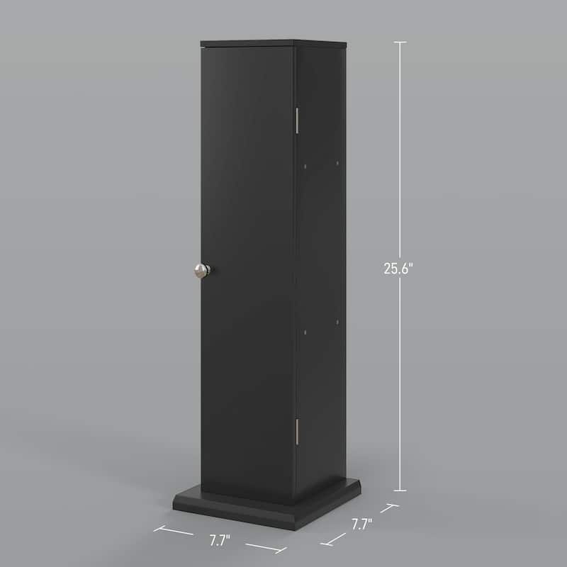 HOMCOM Toilet Paper Cabinet, Small Bathroom Corner Floor Cabinet with Doors and Shelves, Thin Storage Bathroom Organizer