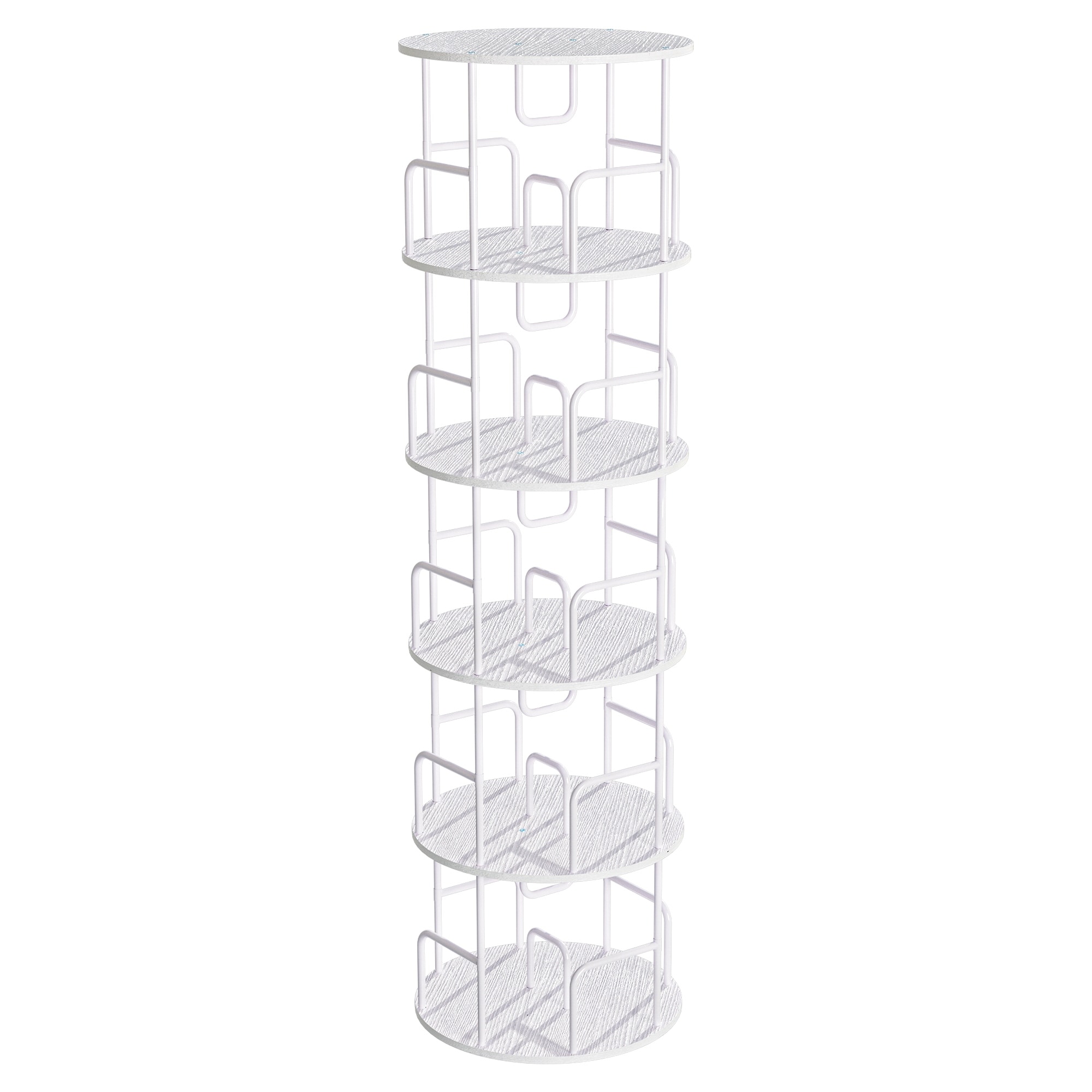 Rotating Bookshelf Tower 5 Tier,Spinning Bookcase, Revolving 360 Book Shelf Narrow Tall Bookcase, Vertical Turning Round storage