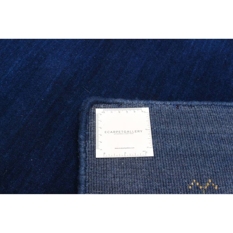 ECARPETGALLERY Hand Loomed Kashkuli Gabbeh Dark Blue Wool Rug - 2'10 x 4'10