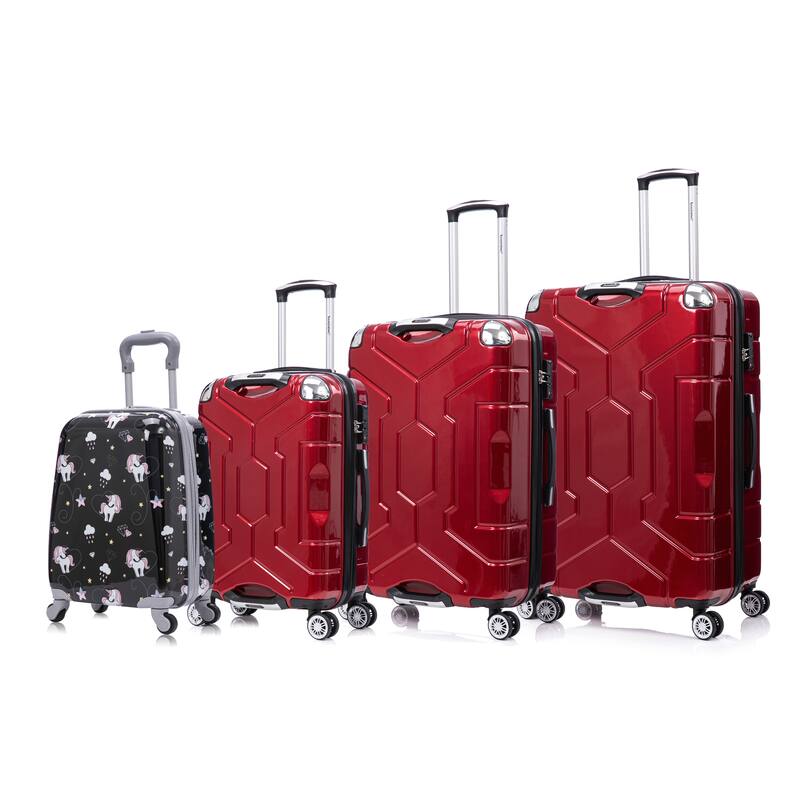 3 Piece Technology PC Hardshell Lightweight Durable Suitcase with Rotating Wheels and Adjustable Ergonomic Telescopic Handle