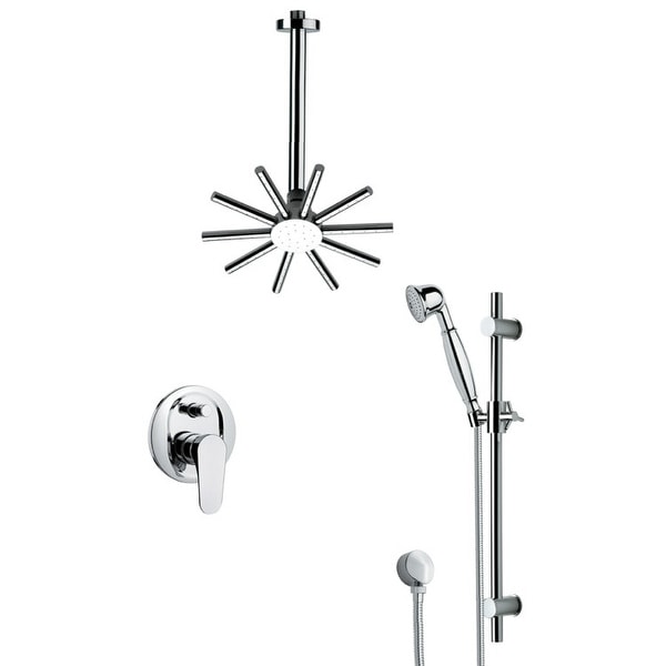 Nameeks SFR7541 Remer Shower System with Multi Function Rain Shower Head, Hand Shower, Slide Bar, and Rough In