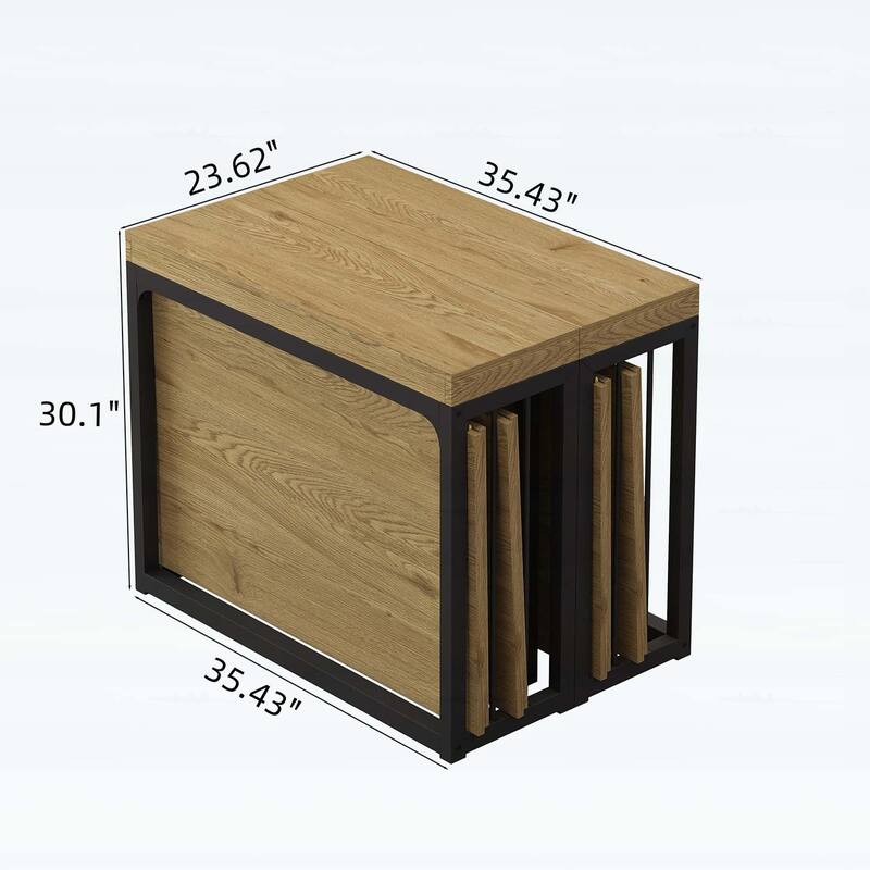 Space-Saving Wood Dining Table for Kitchen/Dining Room/Living Room