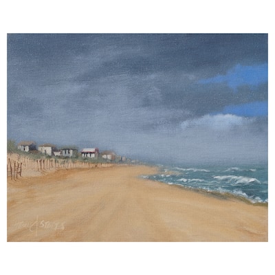 Beach Houses and Surf by Thomas Stotts Canvas Art Print