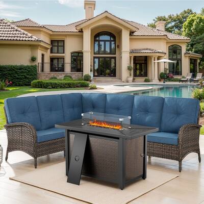Patio Furniture Set with 43" Propane Gas Fire Pit Table