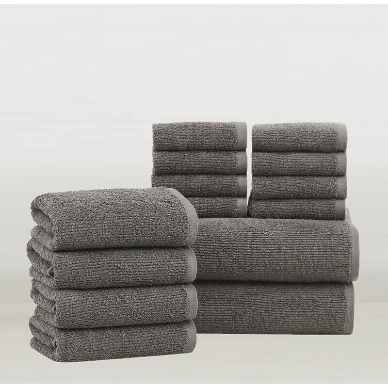 Brooklyn Loom Everyday Ribbed 14 Piece Towel Set