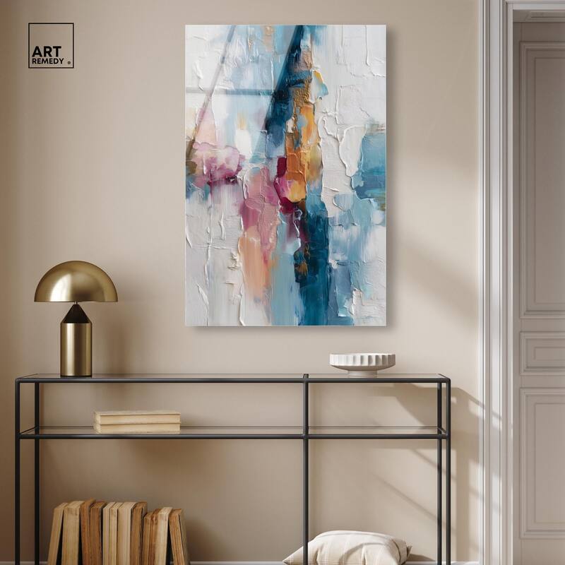 Petal Pink and Ocean Blue II Acrylic by Art Remedy, Ready to Hang