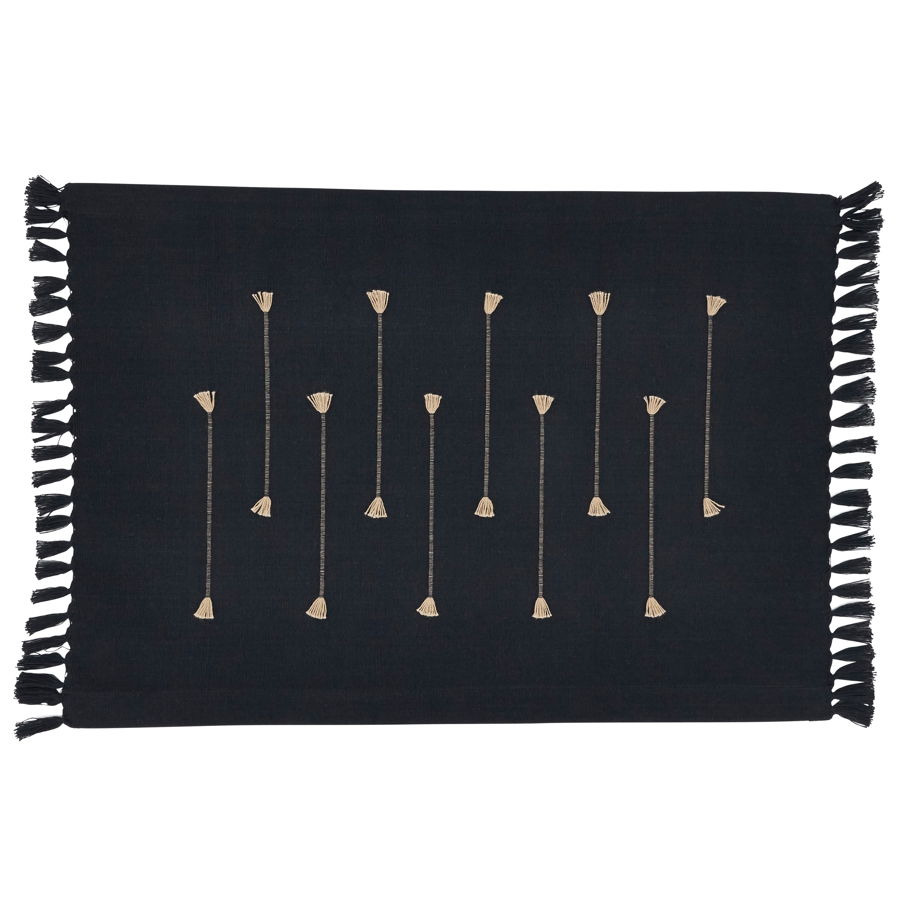 Line Design Fringe Placemats (Set of 4)