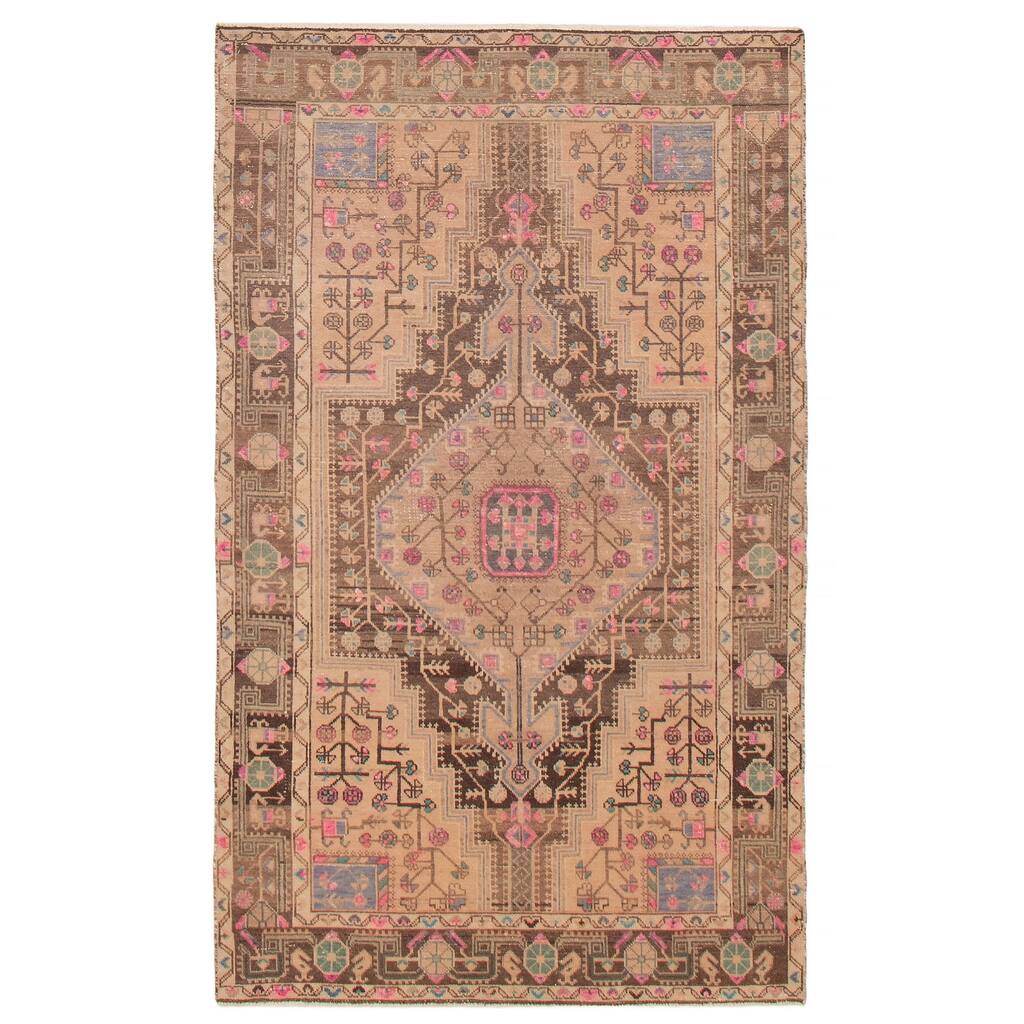 ECARPETGALLERY Hand-knotted Anatolian Vintage Beige Wool Rug - 4'6 x 7'5