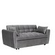 preview thumbnail 9 of 28, 64.96" Velvet Convertible Sofa Bed with Storage Pocket