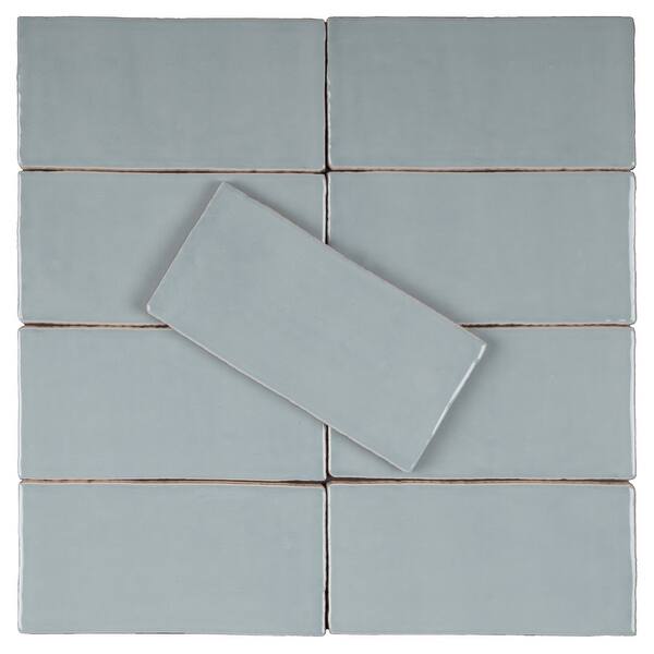 TileGen. New Country 3" x 6" Ceramic Subway in Powder Blue Wall Tile (44 tiles/5.38 sqft.)
