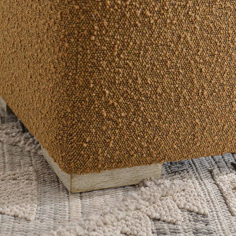 KINWELL 18.5" W Square Boucle Upholstered Ottoman Entryway Footstool