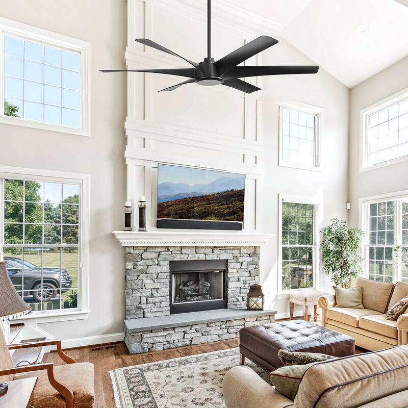 65-in Indoor Large Ceiling Fan with Remote without Light (6-Blade)