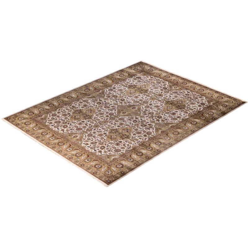Kashan One-of-a-Kind Hand-Knotted Area Rug, Brown - 9' 3" x 12' 1"