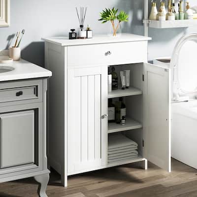 Bathroom Storage Cabinet Freestanding Towel Cabinet w/ Drawer