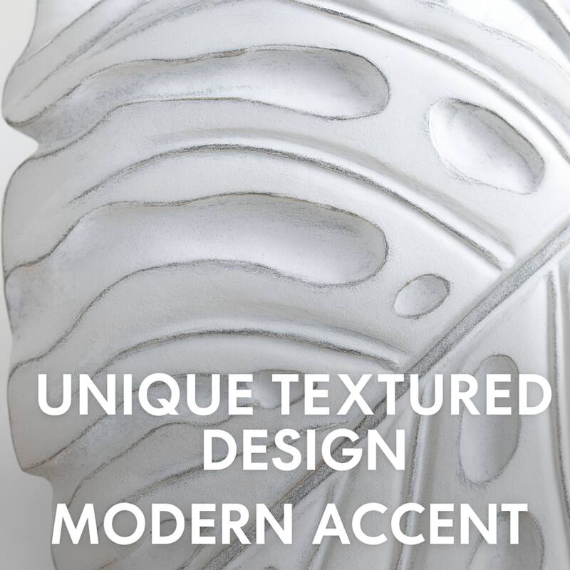 Aria Home White Poly resin Textured Vase Modern Contemporary Decor