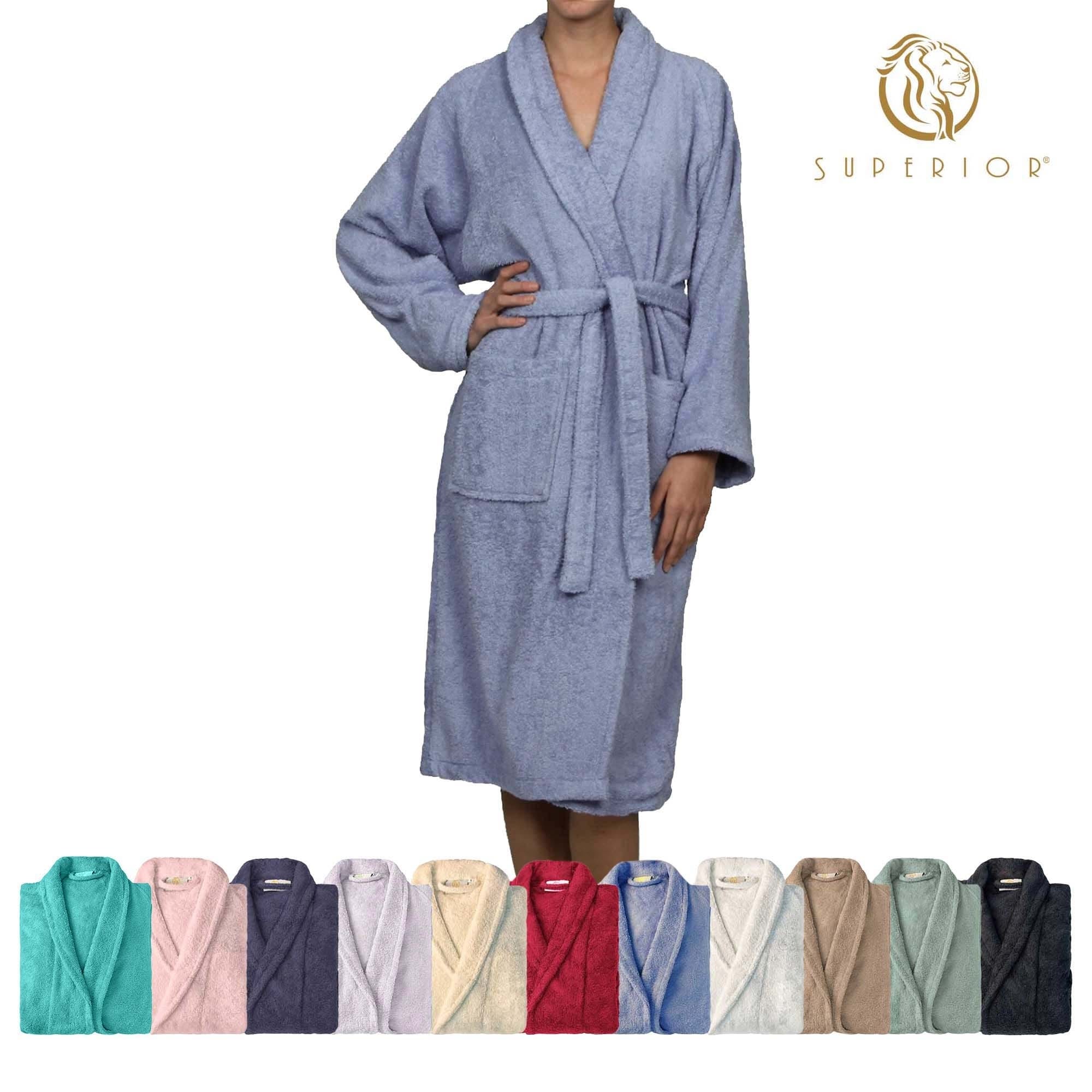 Terry Cloth Bathrobes for Women 100% Cotton Hooded Robes Soft