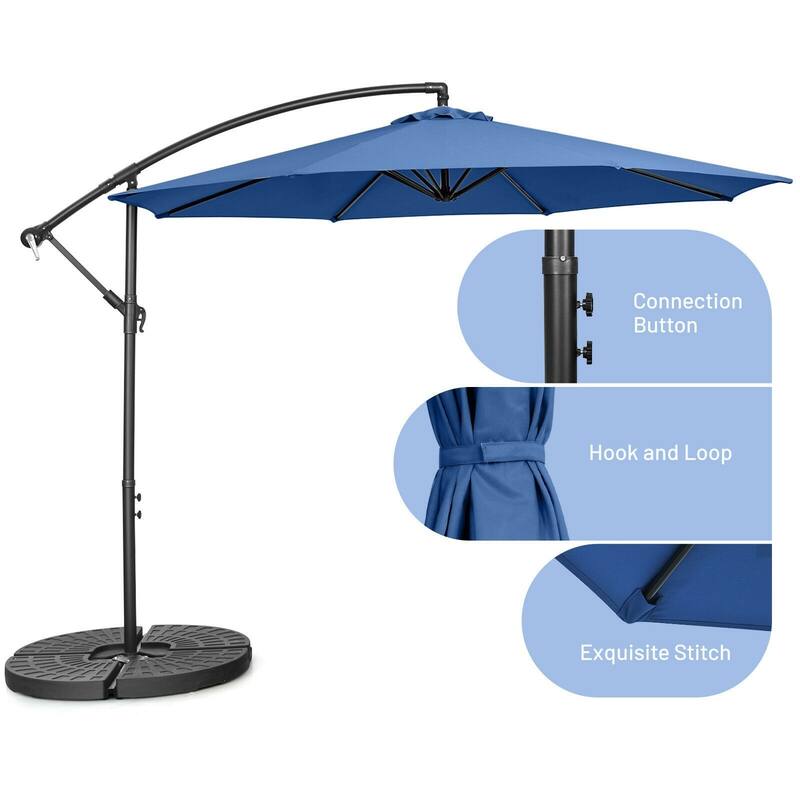 10ft Cantilever Patio Umbrella with Crank and Cross Base