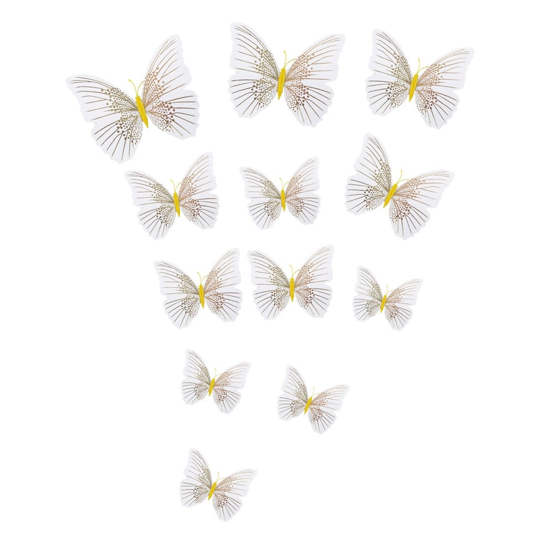 Shop 12pcs 3d Butterfly Wall Decal Art Diy Sticker For Christmas Decoration Yellow On Sale Overstock 28961332