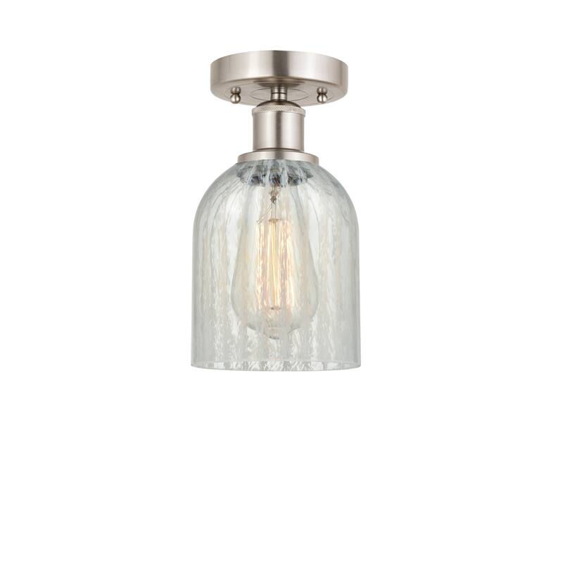 Innovations Lighting Edison Caledonia - 1 Light 5" Semi-Flush Mount - Mouchette/Brushed Satin Nickel