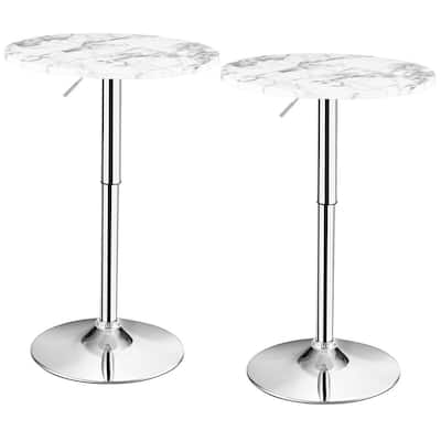 Gymax Set of 2 360-degree Swivel Round Pub Bar Table Height Adjustable - See Details