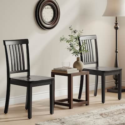 Set of 2 Spindle High-Back Dining Chairs， Elegant and Comfortable Seating for Dining Rooms