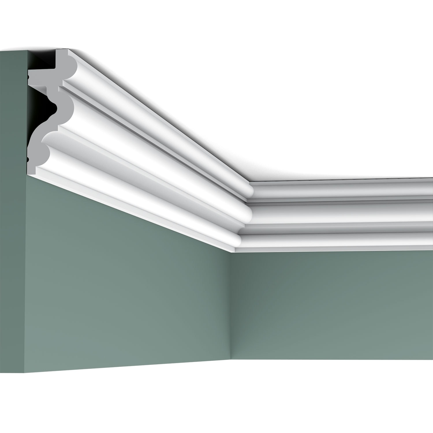 Orac Decor Crown Moulding CX106 Primed Polyurethane L 78-3//4 H 6-3//8 4-5//8 Proj 4-5//8 Face