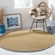 preview thumbnail 59 of 144, SAFAVIEH Natural Fiber Oceana Herringbone Seagrass Rug 6' x 6' Round - Natural/Dark Grey