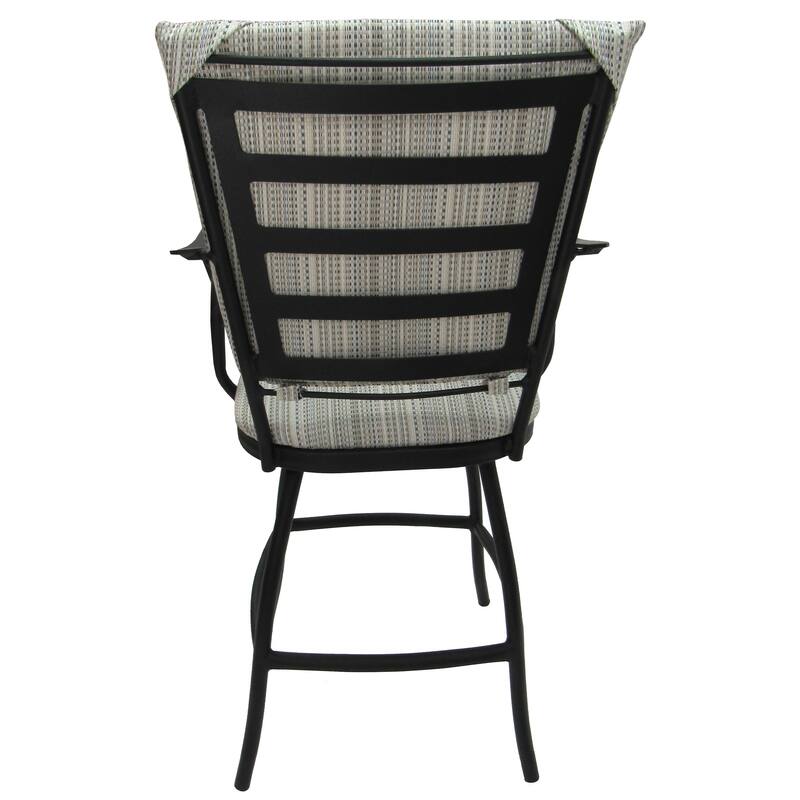 Swivel Counter 26" Bar Stool with a Padded Back - Jenna - Black Frame - 26 inch Seat